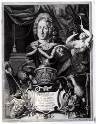 Porträt von Friedrich Wilhelm I. (1688-1740), König von Preußen, graviert von Georg Andreas Wolfgang (1703-45), 1718